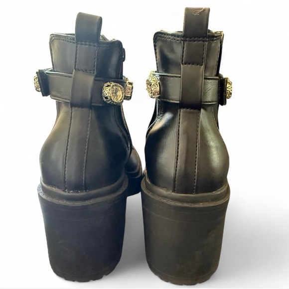 Torrid Black Jeweled Chunky Heel Ankle Boots Size 9WW - Picture 5 of 11